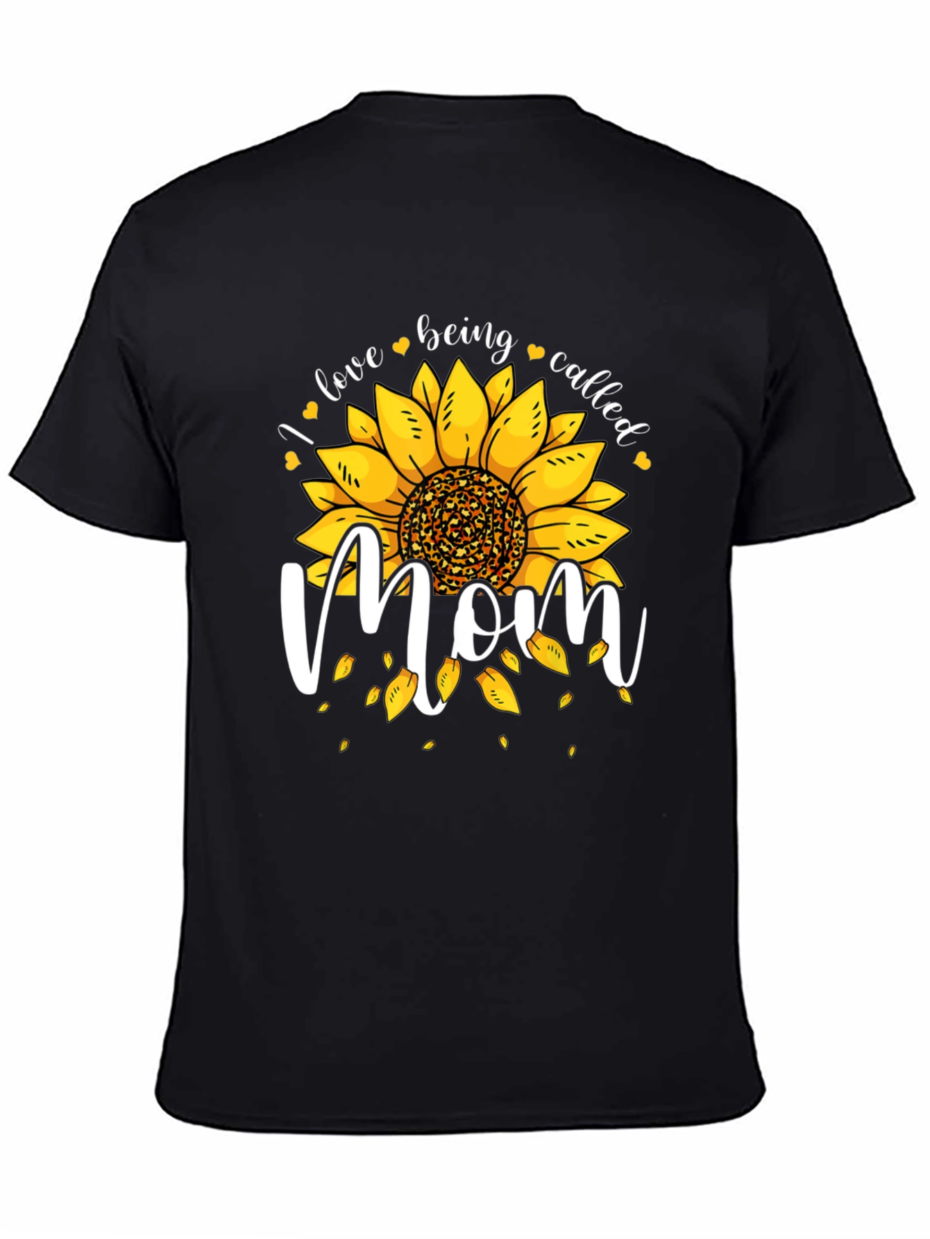 Sunflower Mom Graphic Tee - Black Cotton Blend