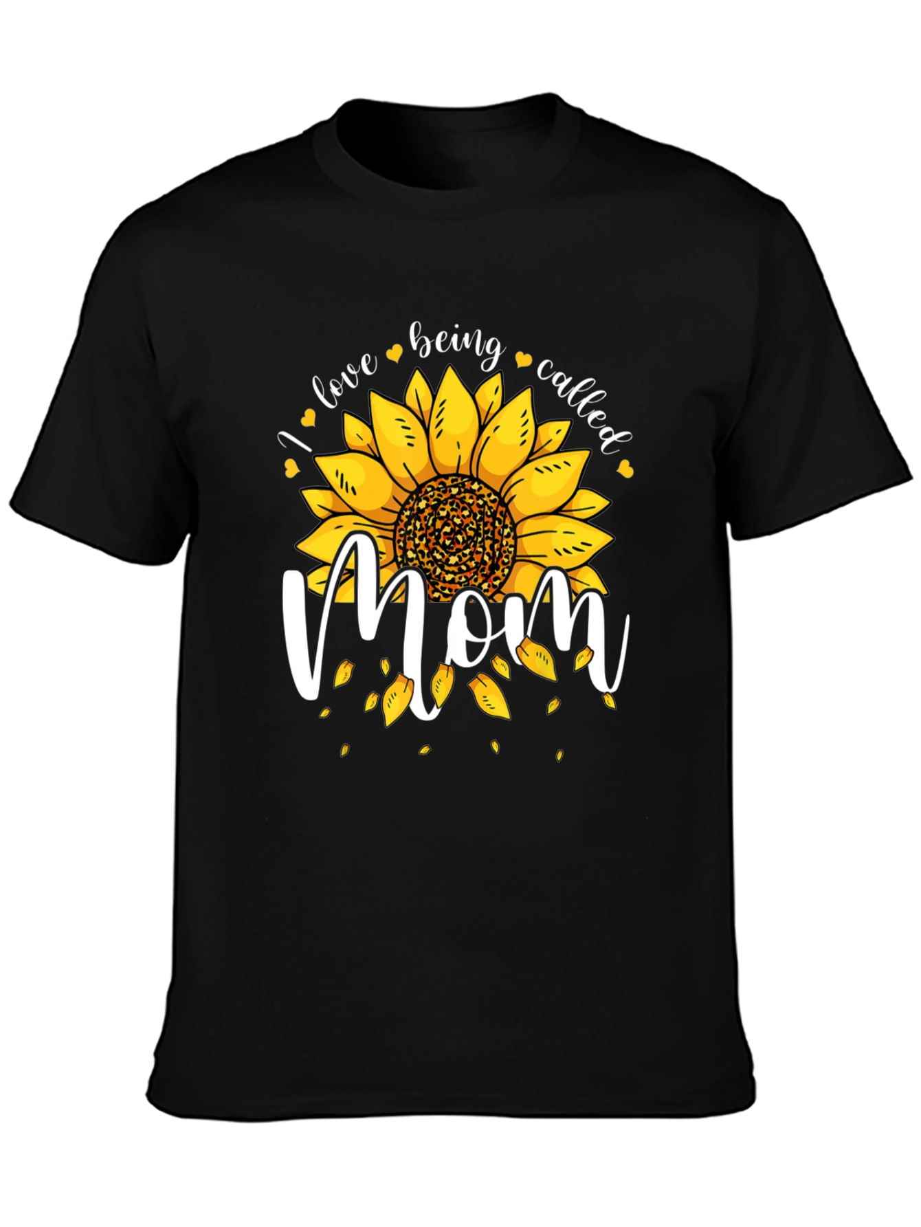 Sunflower Mom Graphic Tee - Black Cotton Blend