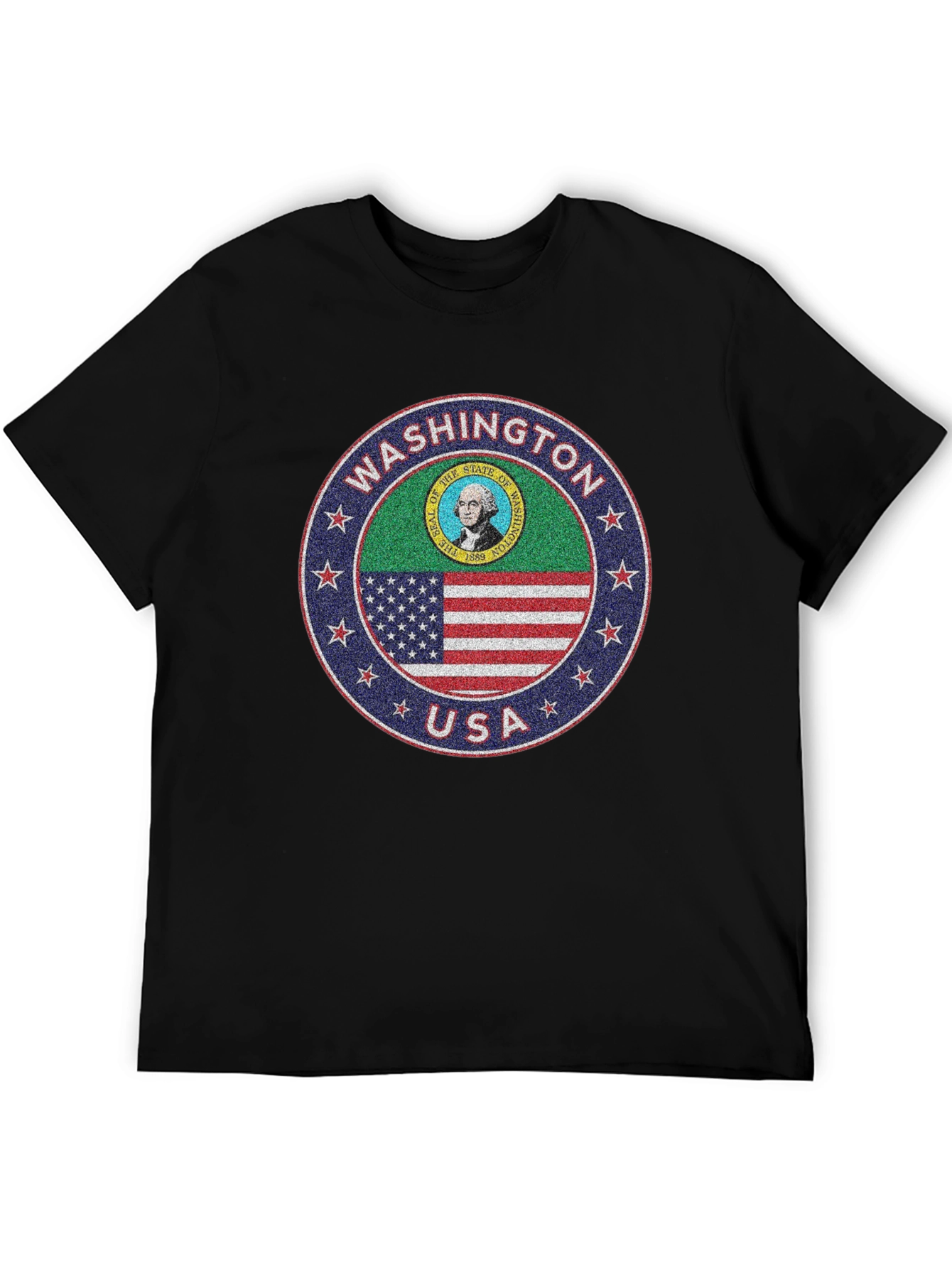 Washington State Seal T-Shirt - USA Flag Design