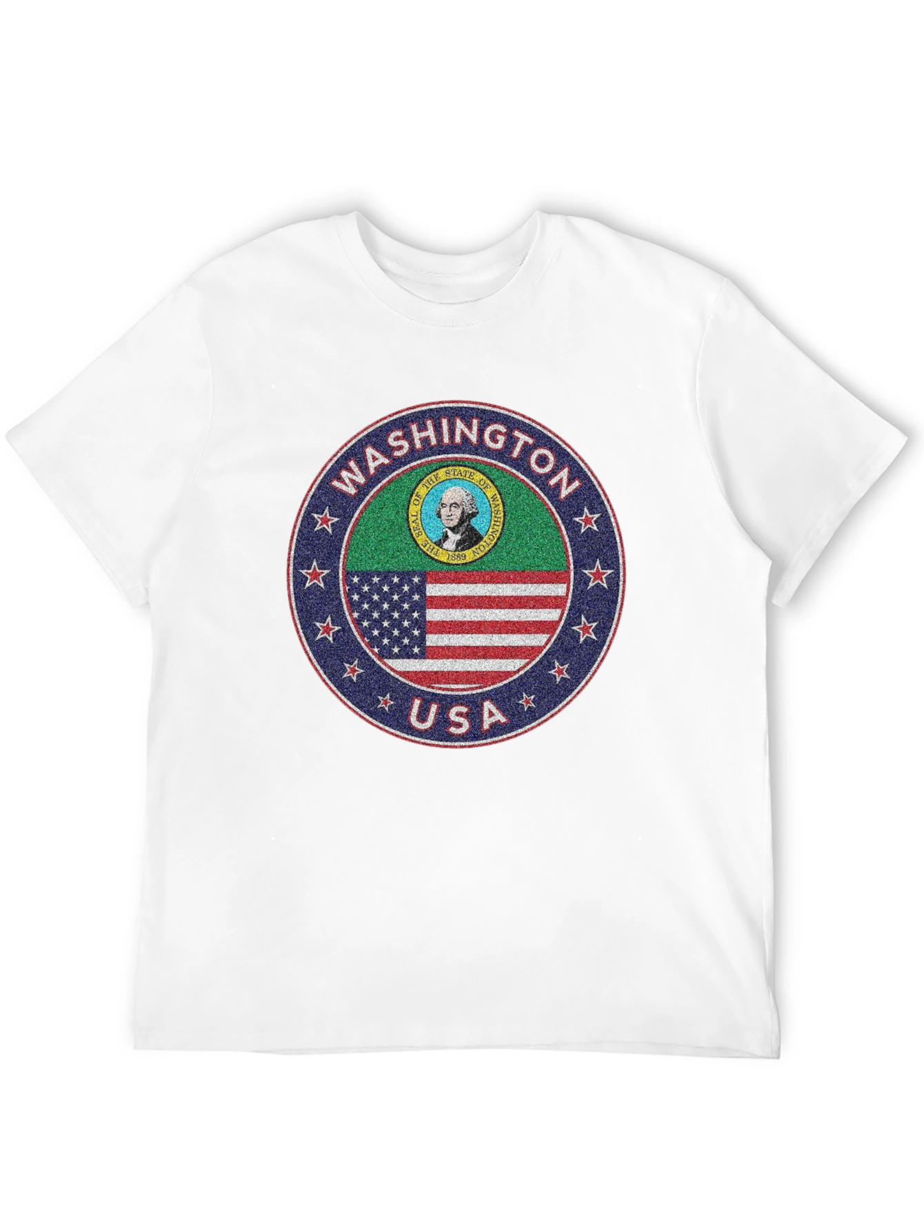 Washington State Seal T-Shirt - USA Flag Design
