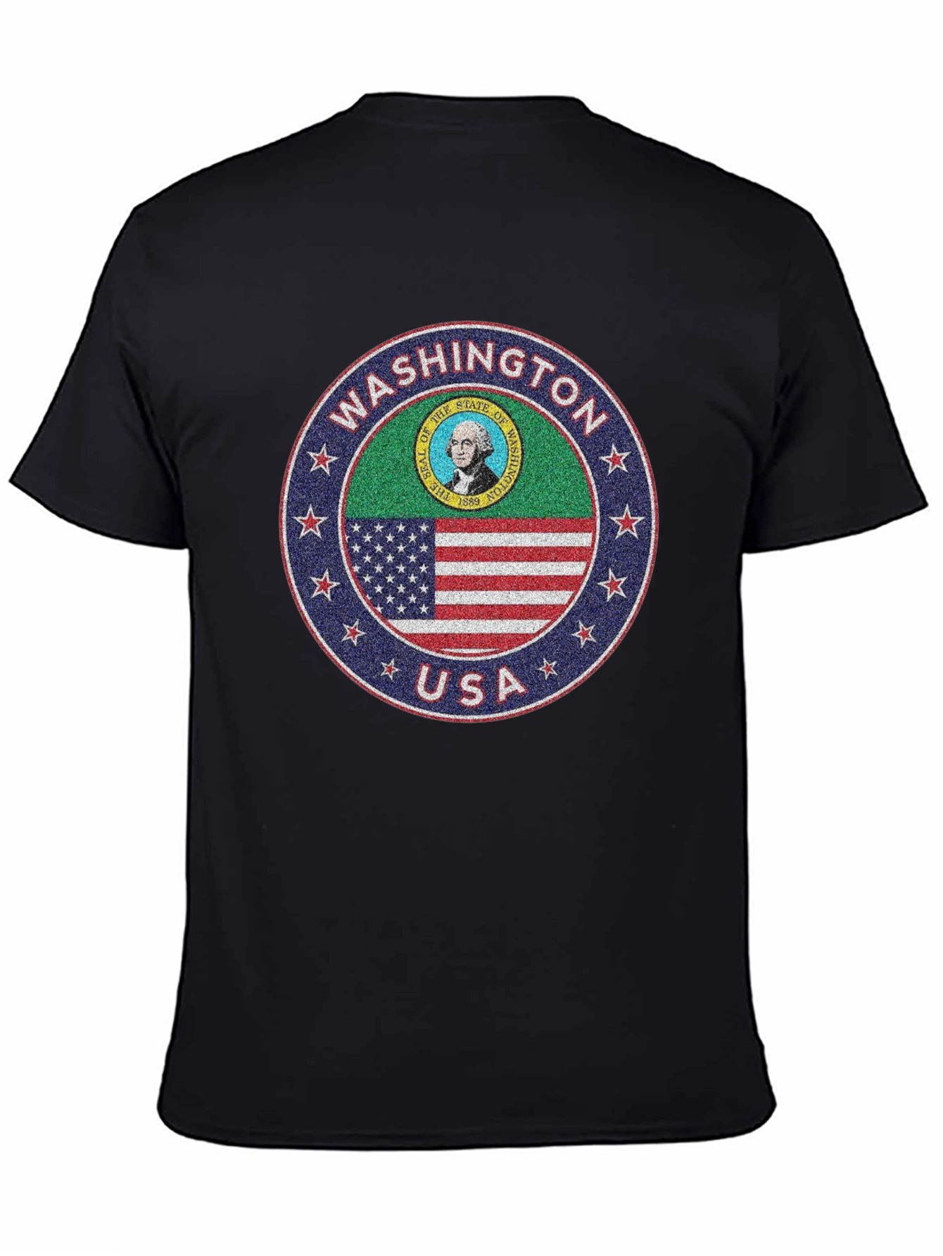 Washington State Seal T-Shirt - USA Flag Design