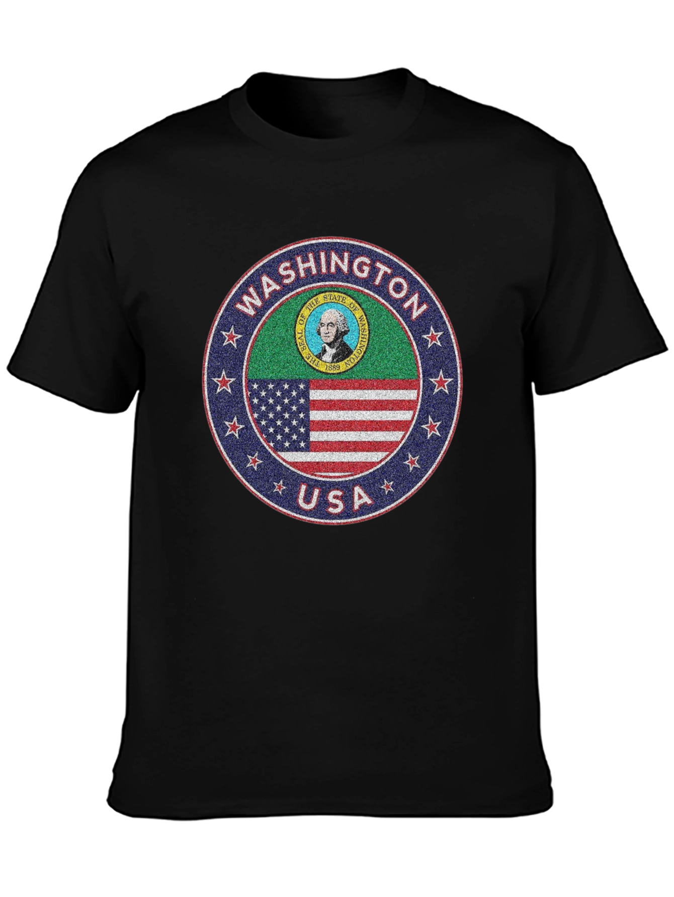 Washington State Seal T-Shirt - USA Flag Design