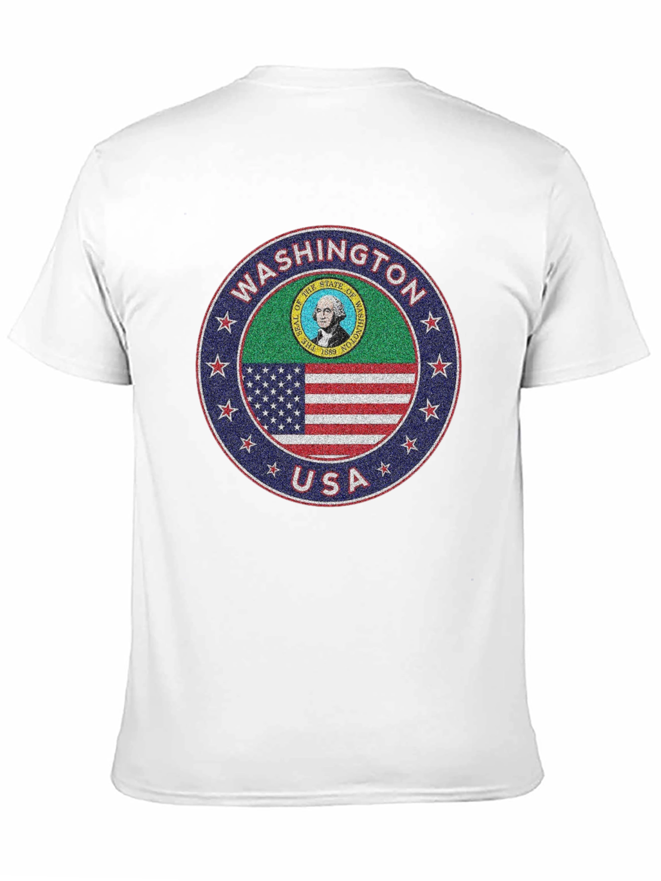 Washington State Seal T-Shirt - USA Flag Design