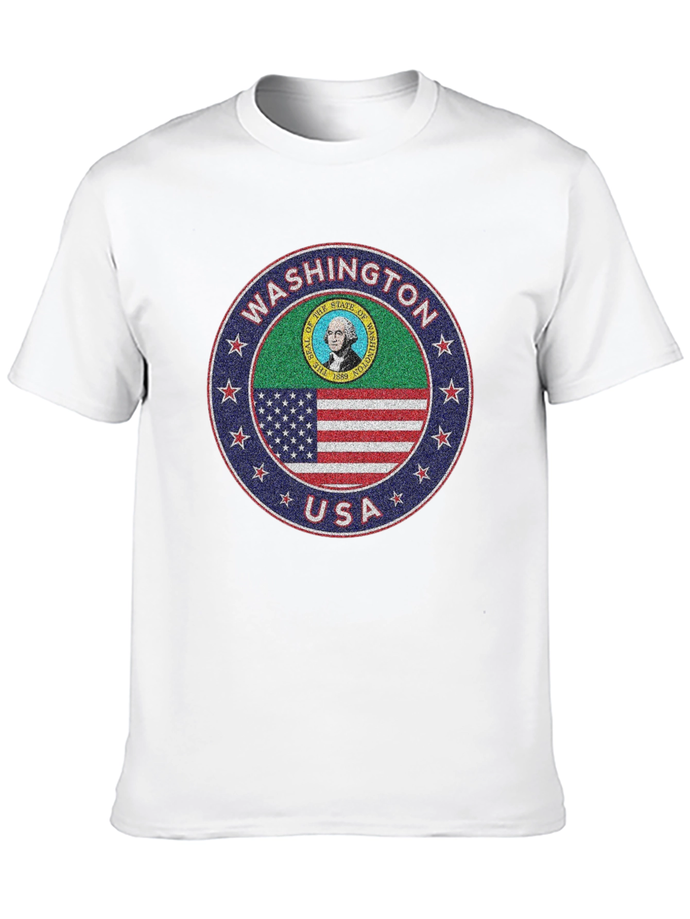 Washington State Seal T-Shirt - USA Flag Design