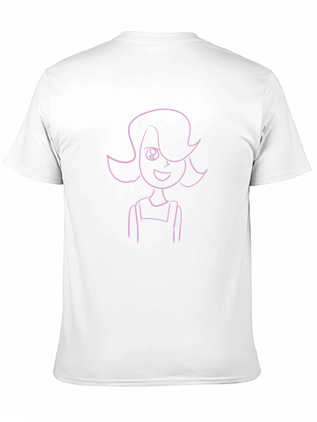 Line Art Girls Black Cotton T-Shirt