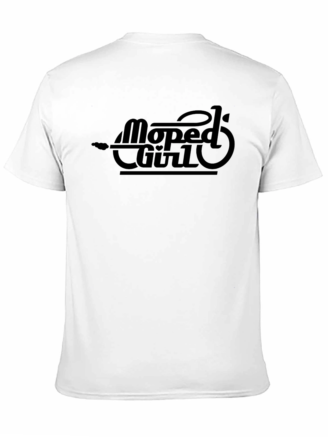 Moped Girl Graphic Tee - Sleek Black Cotton T-Shirt