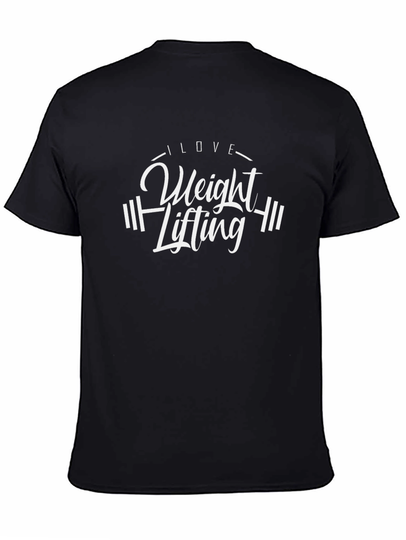 I Love Weight Lifting Black T-Shirt