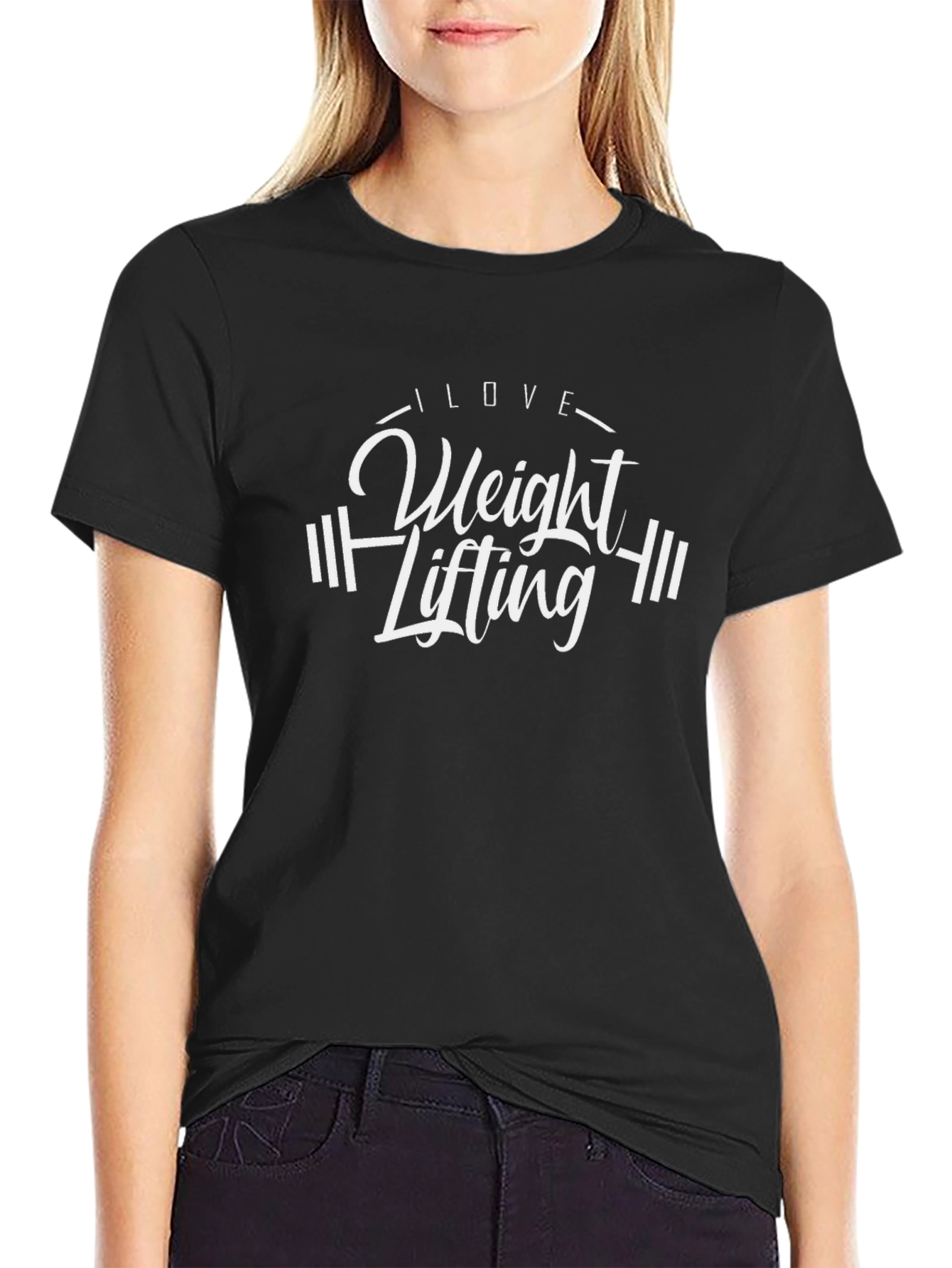 I Love Weight Lifting Black T-Shirt