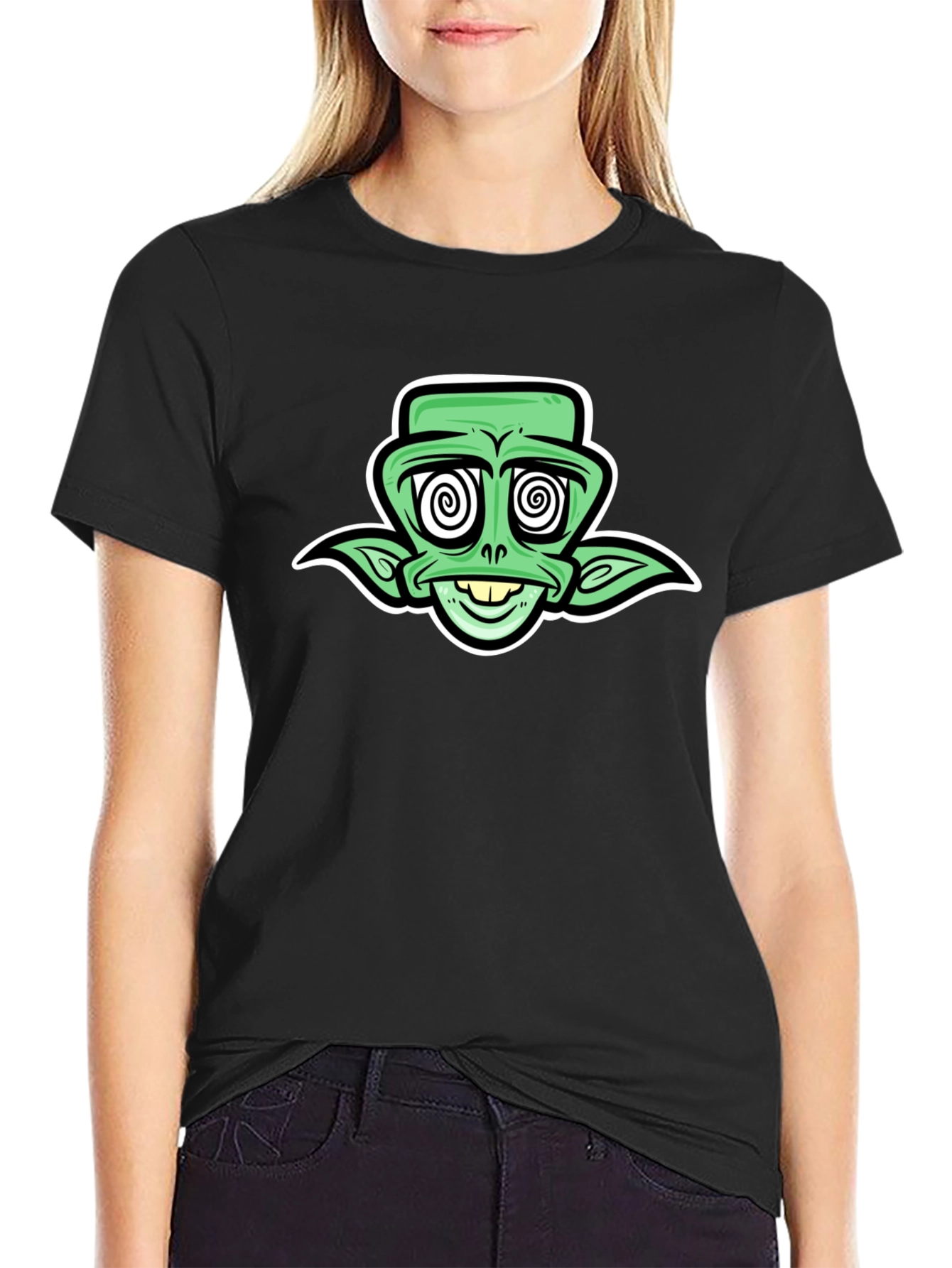 Groovy Alien Graphic Tee - Black
