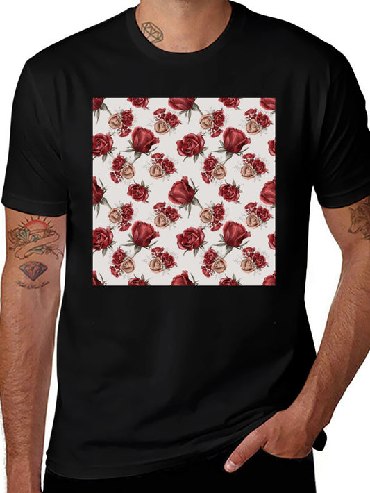 Rose Pattern T-Shirt | Floral Design Tee