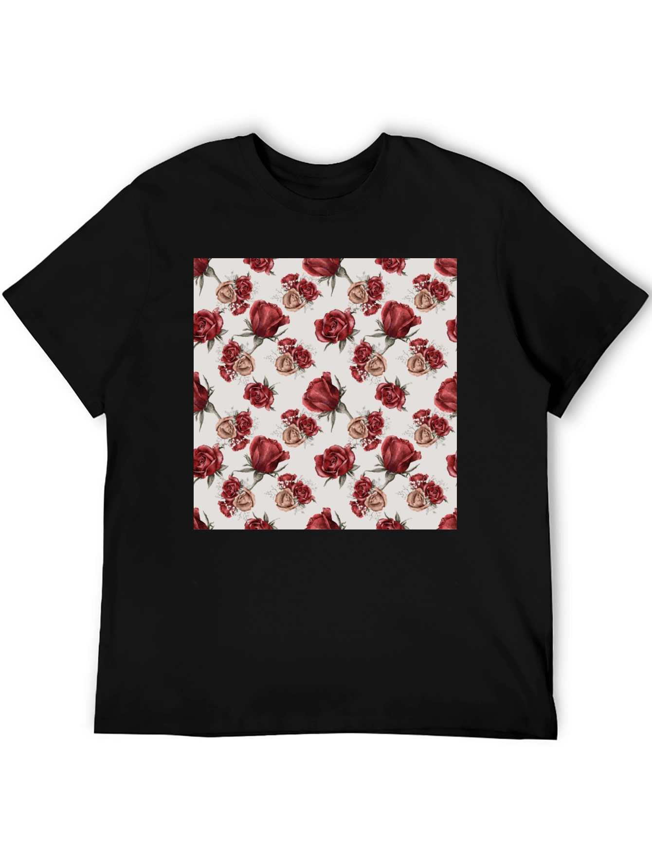 Rose Pattern T-Shirt | Floral Design Tee