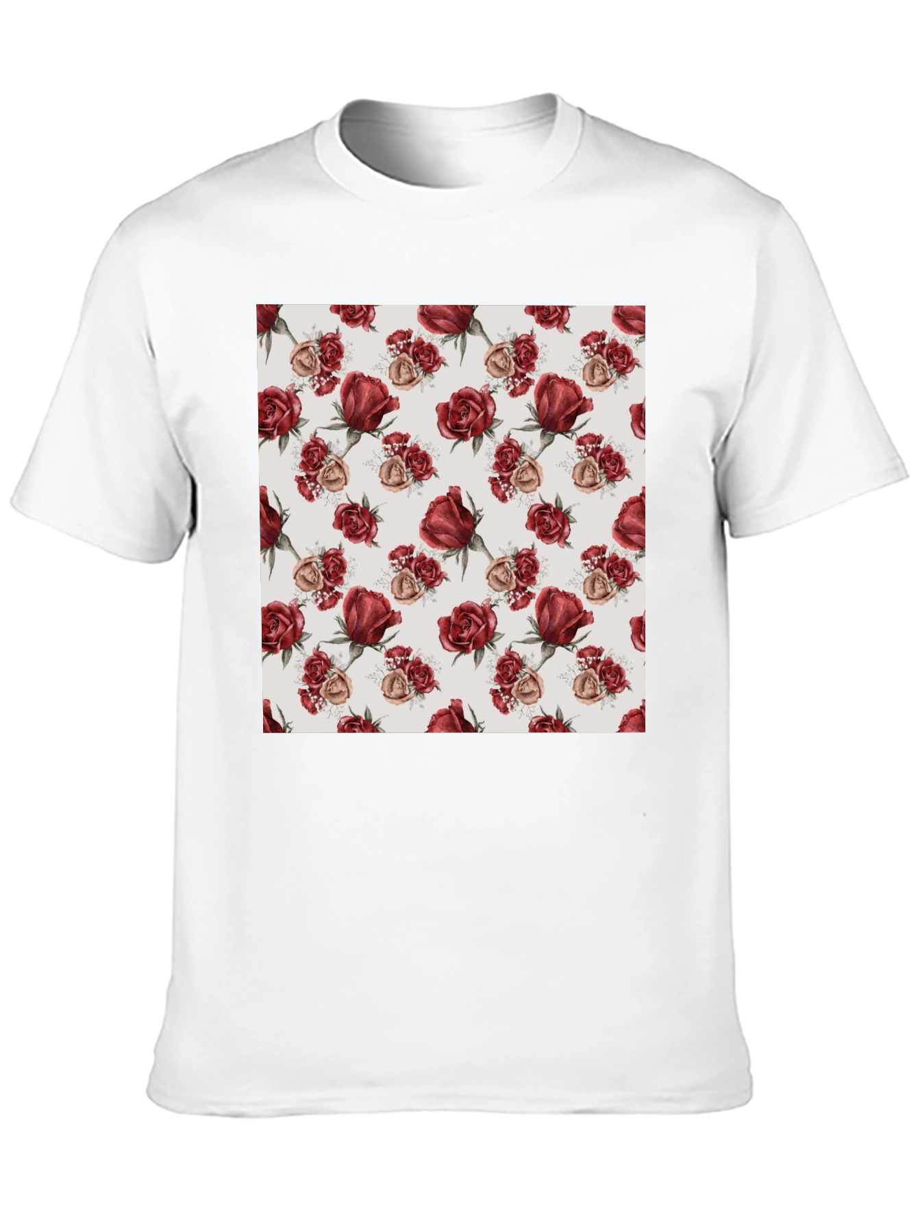Rose Pattern T-Shirt | Floral Design Tee