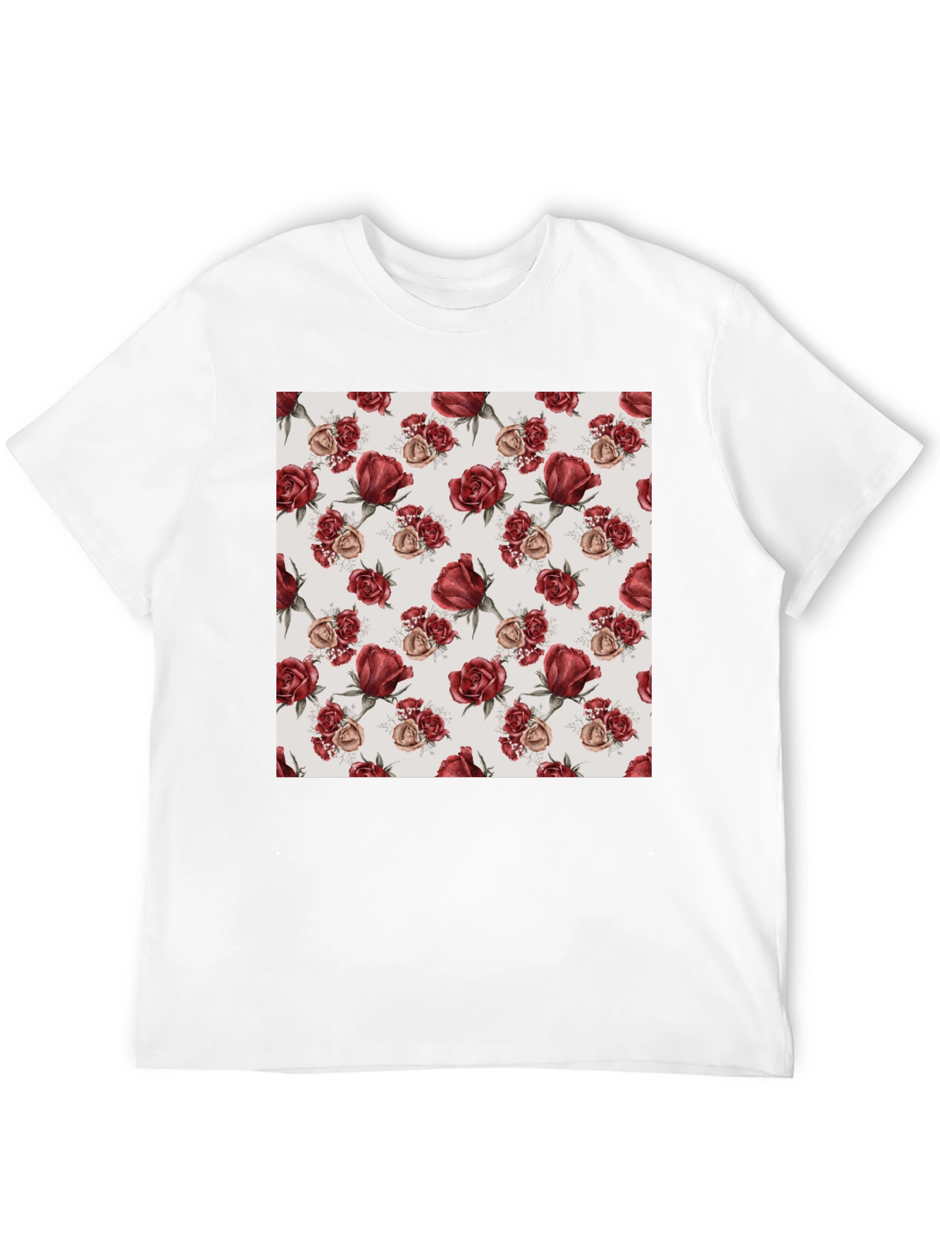 Rose Pattern T-Shirt | Floral Design Tee