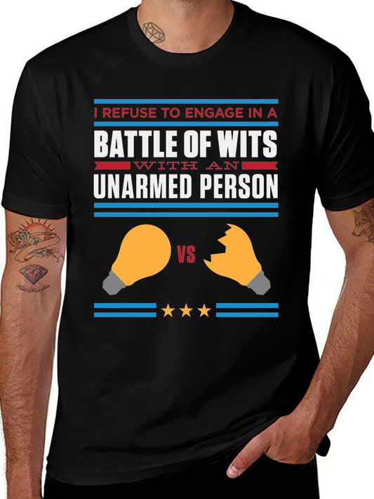 Humorous Battle of Wits Graphic Tee