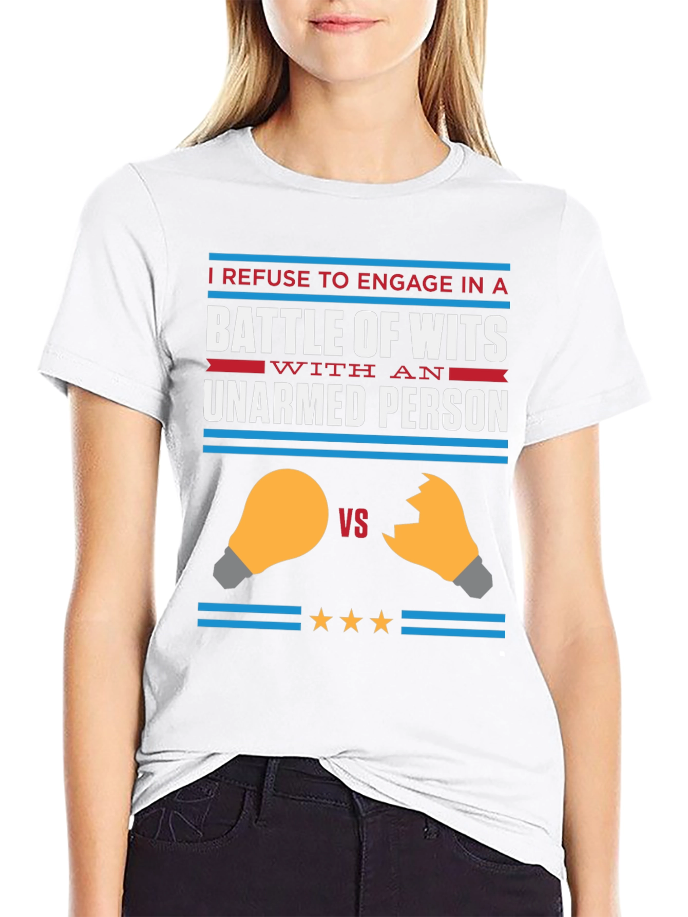 Humorous Battle of Wits Graphic Tee