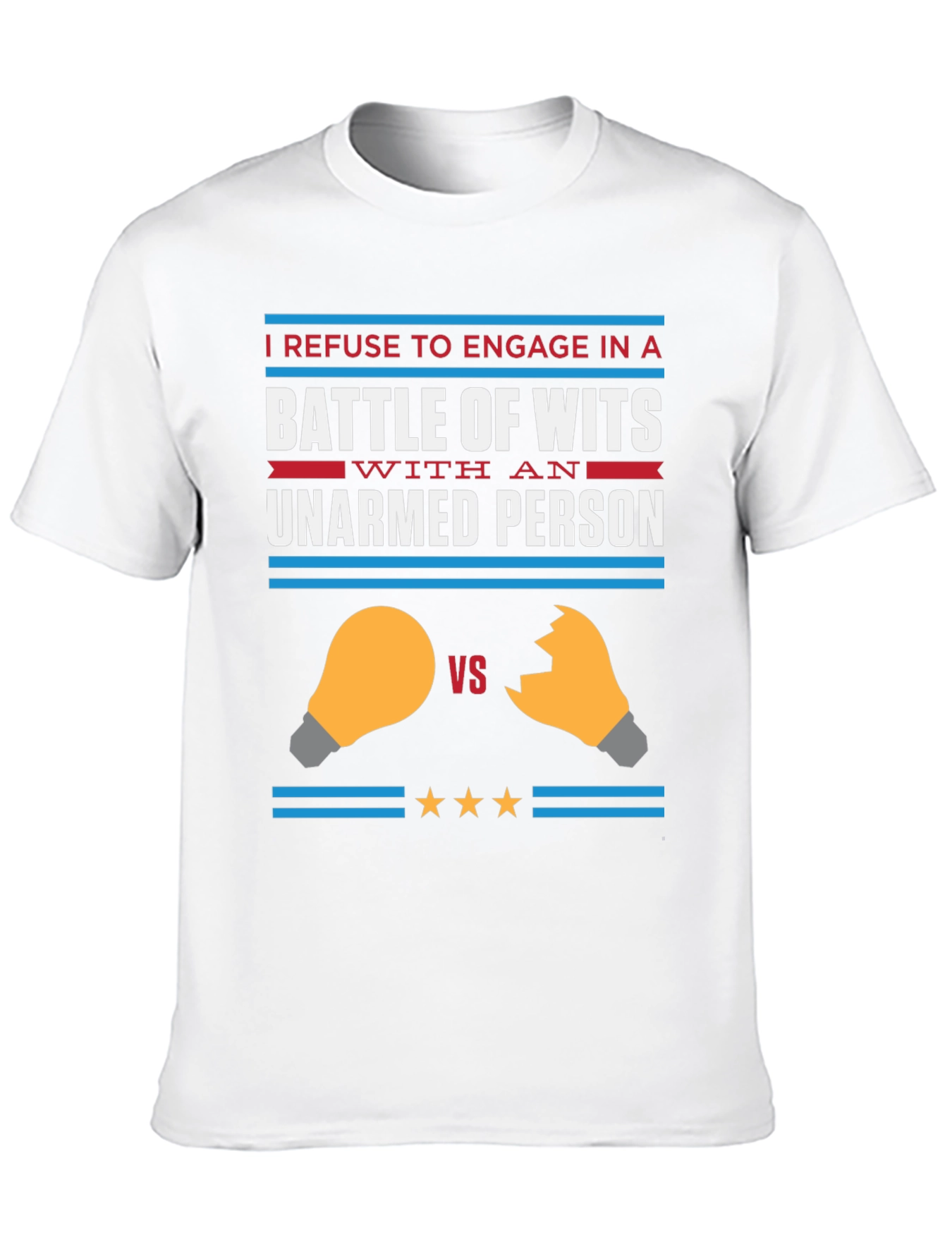 Humorous Battle of Wits Graphic Tee