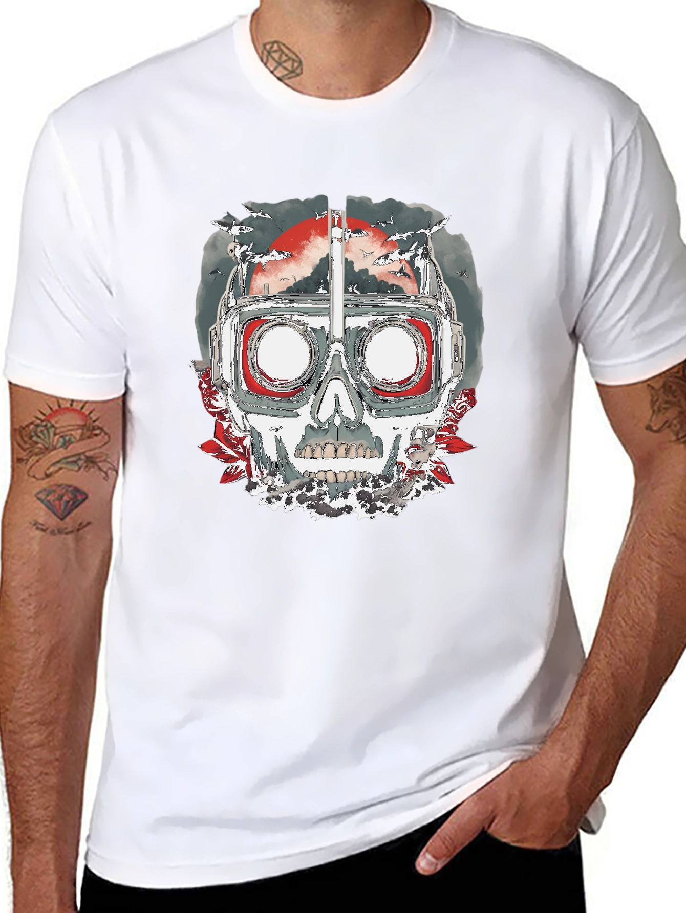 Skull Goggles T-Shirt - Edgy Graphic Tee
