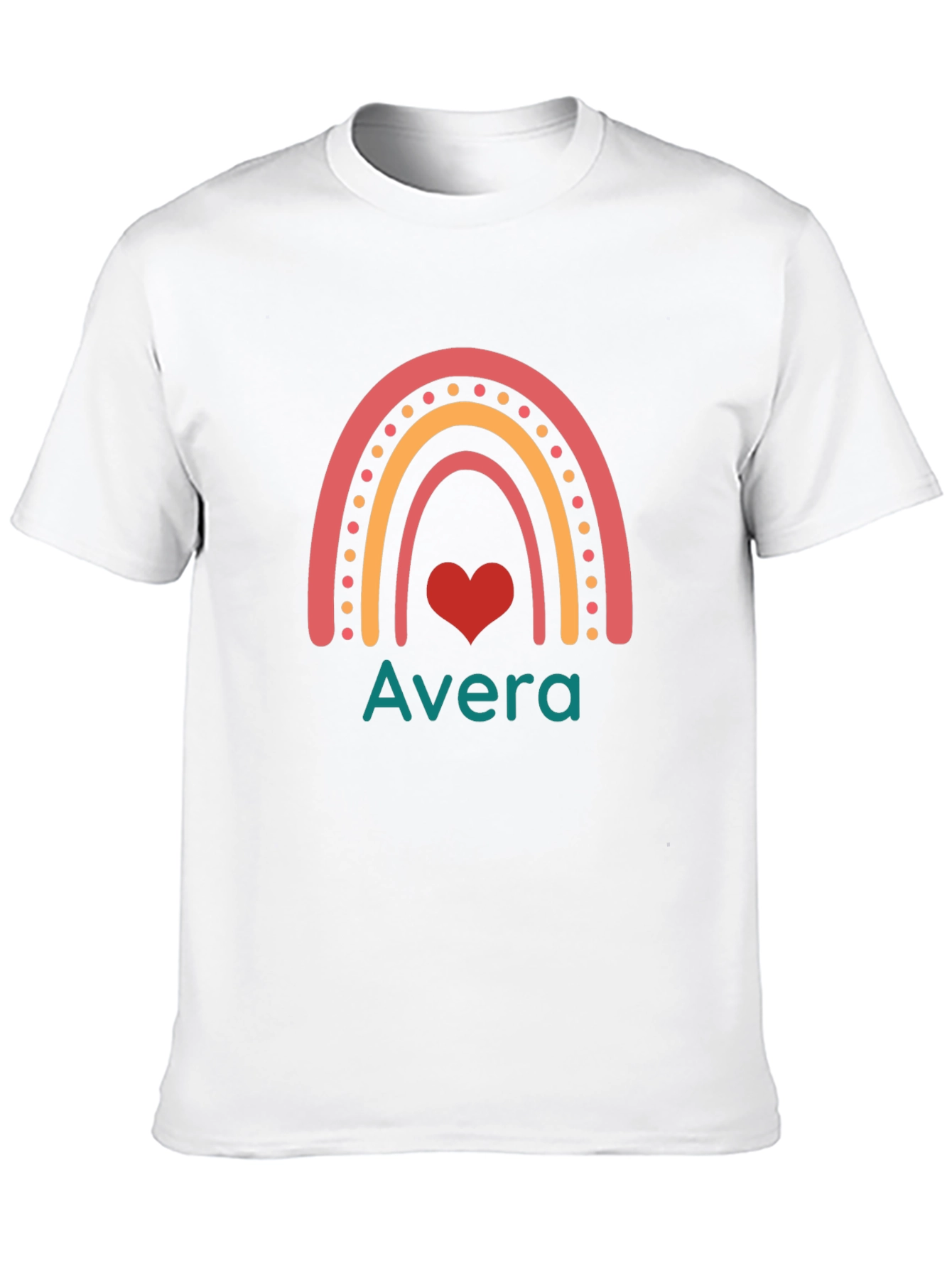 Avera Rainbow Heart Graphic Tee - Black Cotton Blend