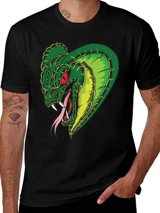 Mens Snake Graphic Black T-Shirt