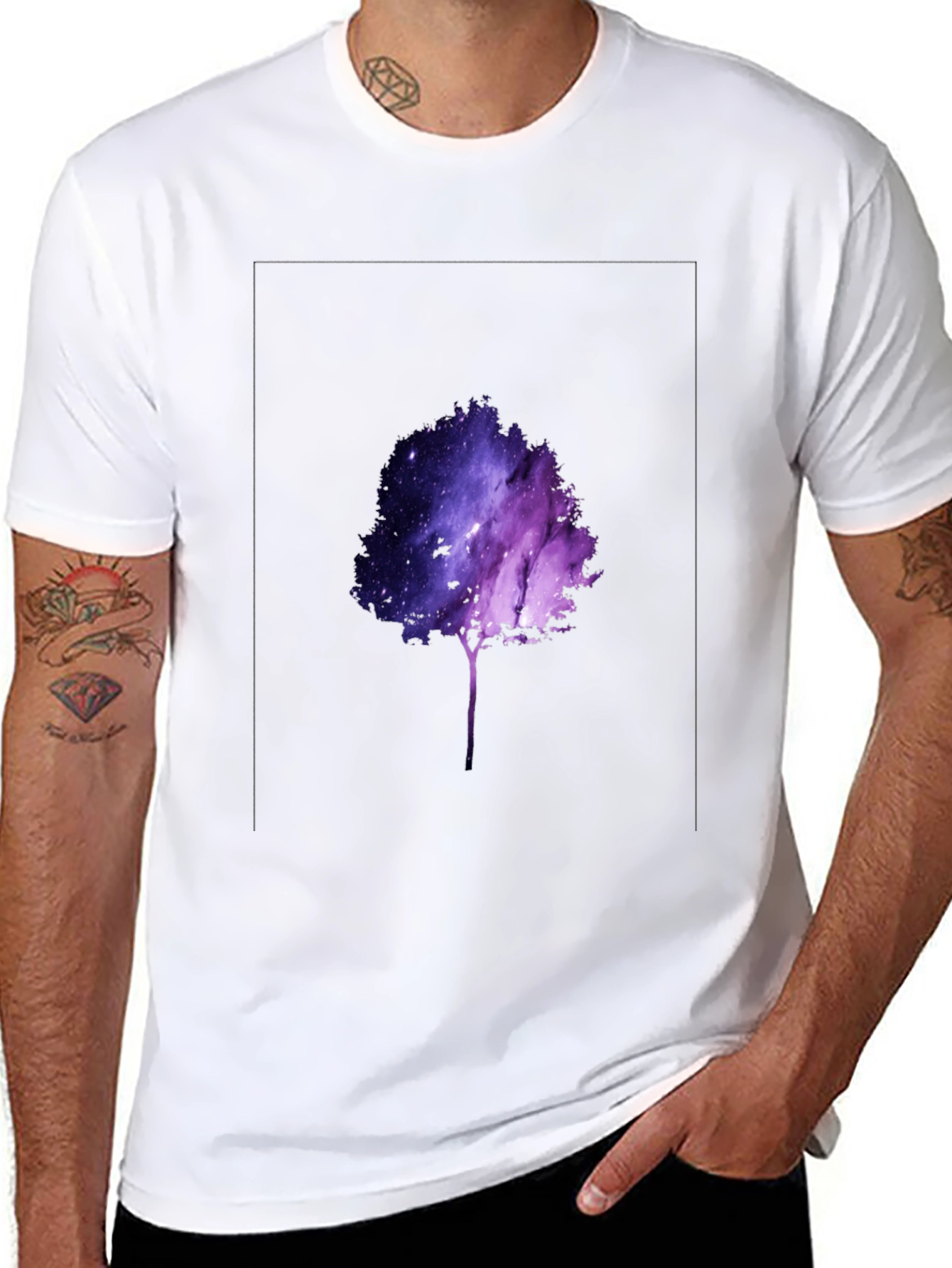 Galaxy Tree Graphic Black T-Shirt