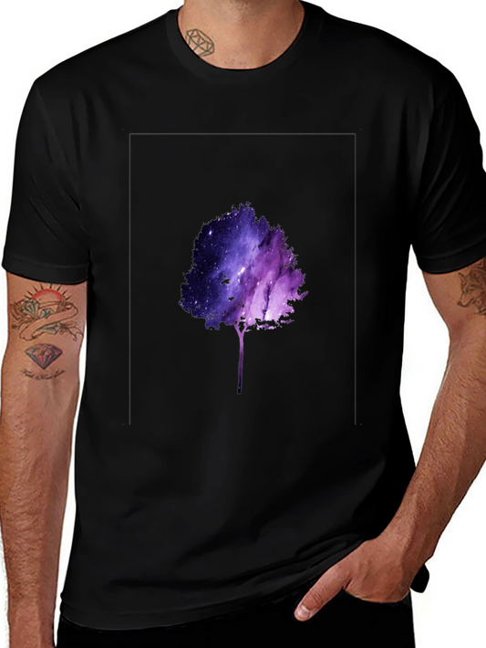 Galaxy Tree Graphic Black T-Shirt