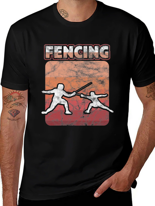 Fencing Vintage Graphic T-Shirt