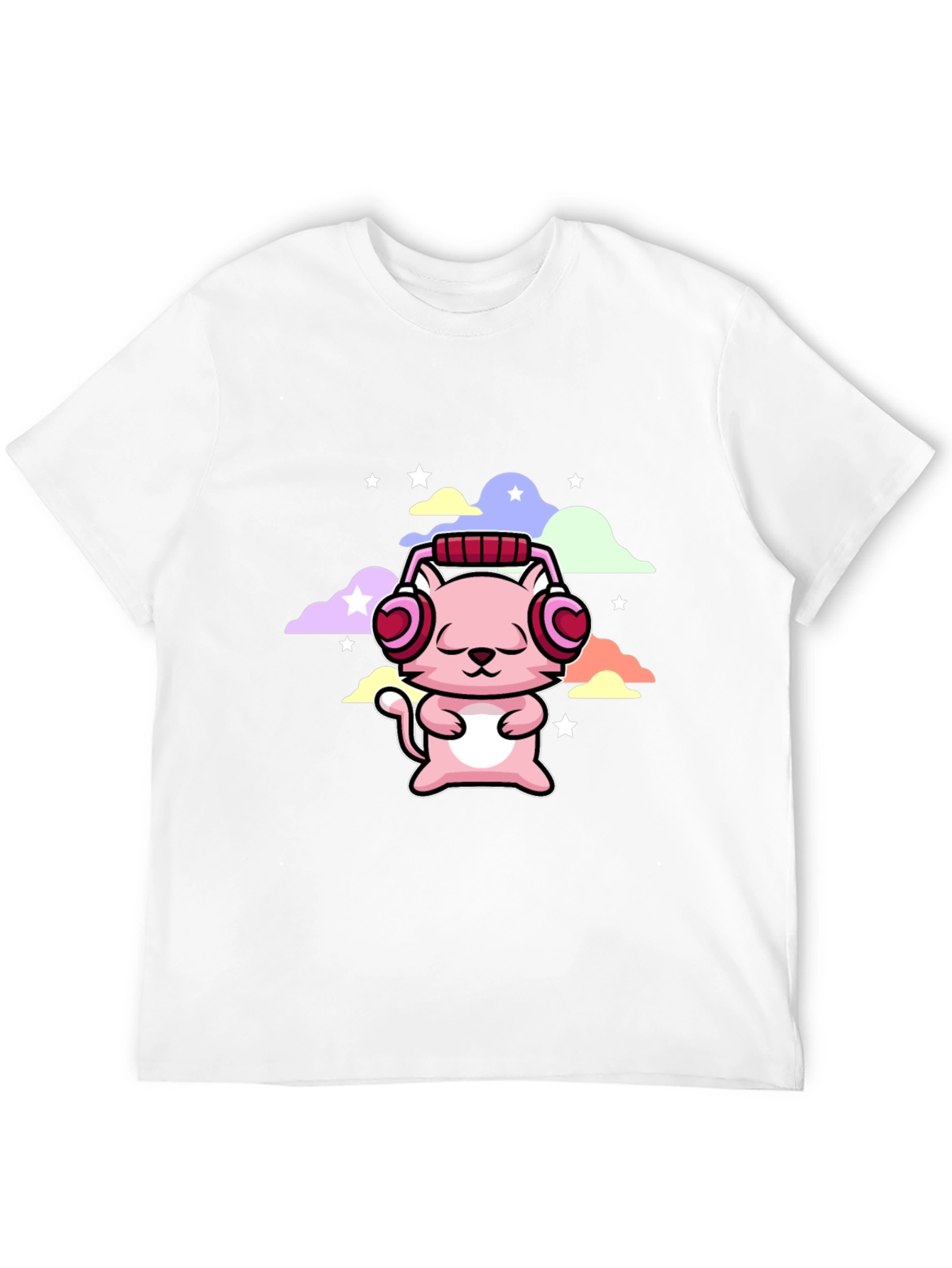 Cute Cat with Headphones T-Shirt