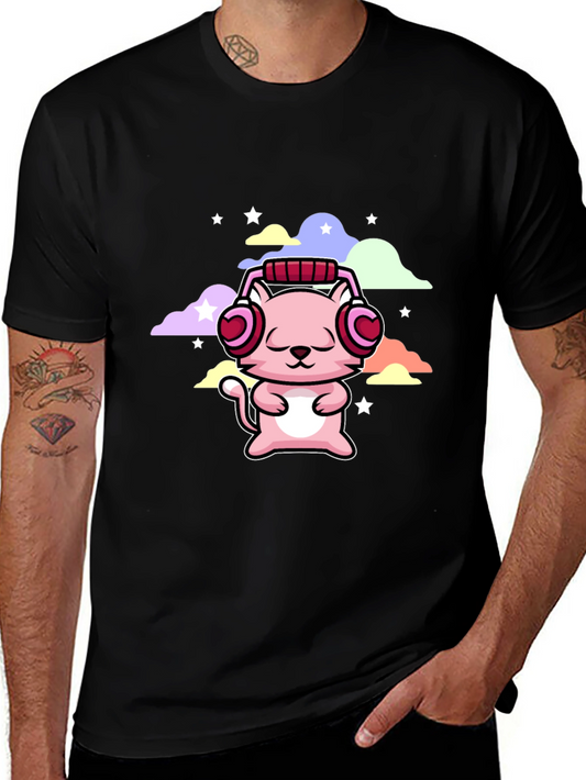 Cute Cat with Headphones T-Shirt
