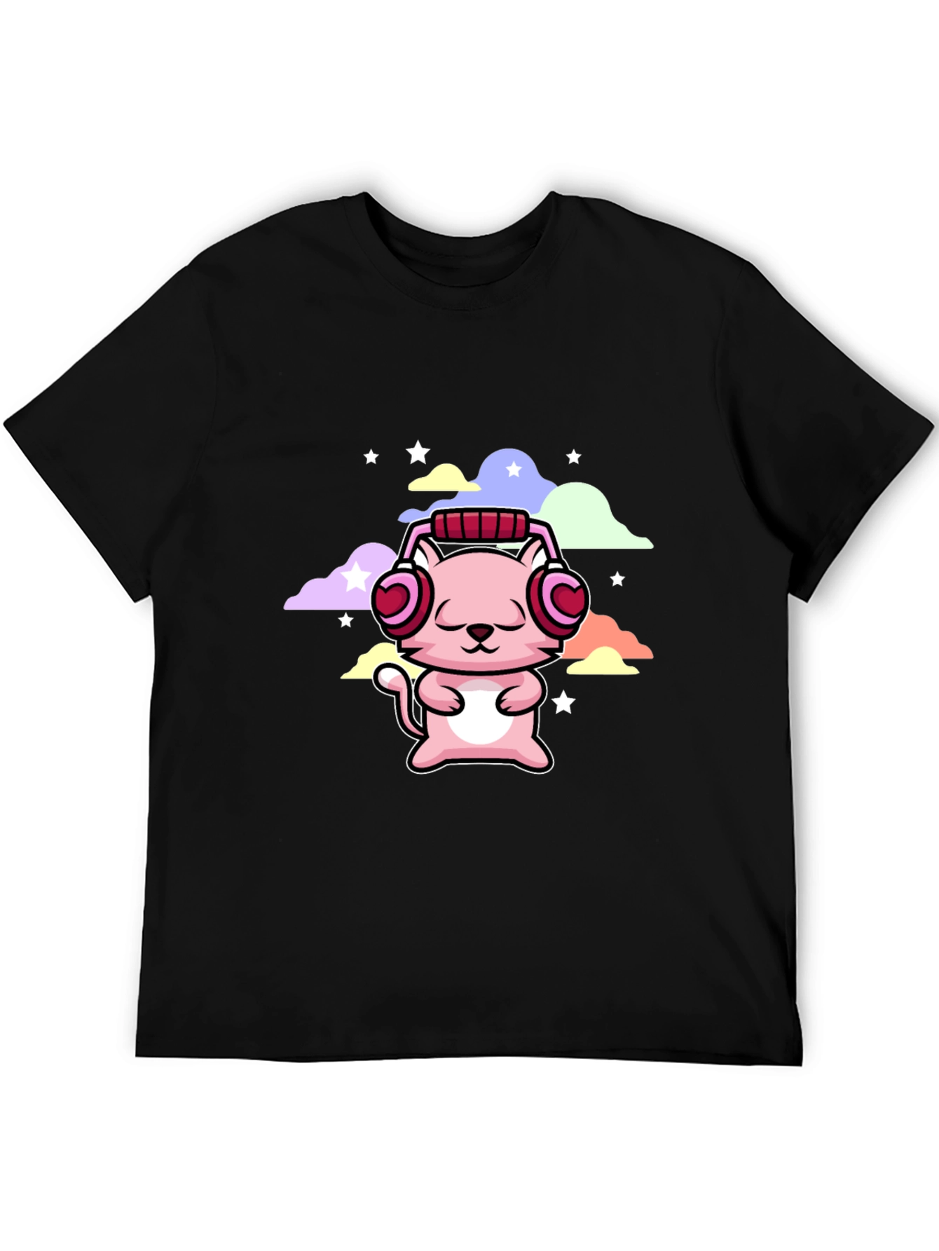 Cute Cat with Headphones T-Shirt