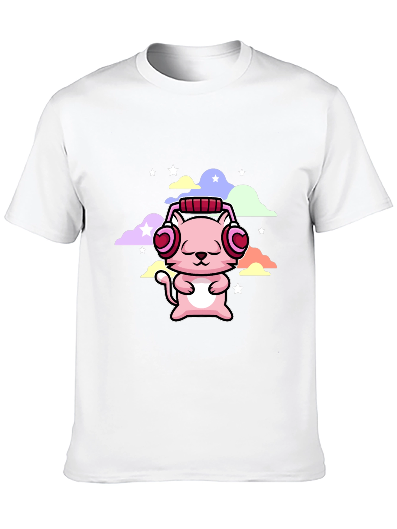 Cute Cat with Headphones T-Shirt