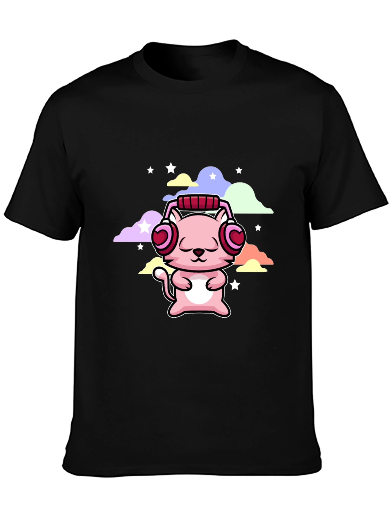 Cute Cat with Headphones T-Shirt