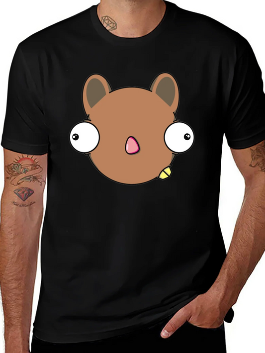 Funny Cartoon Character Graphic Black T-Shirt