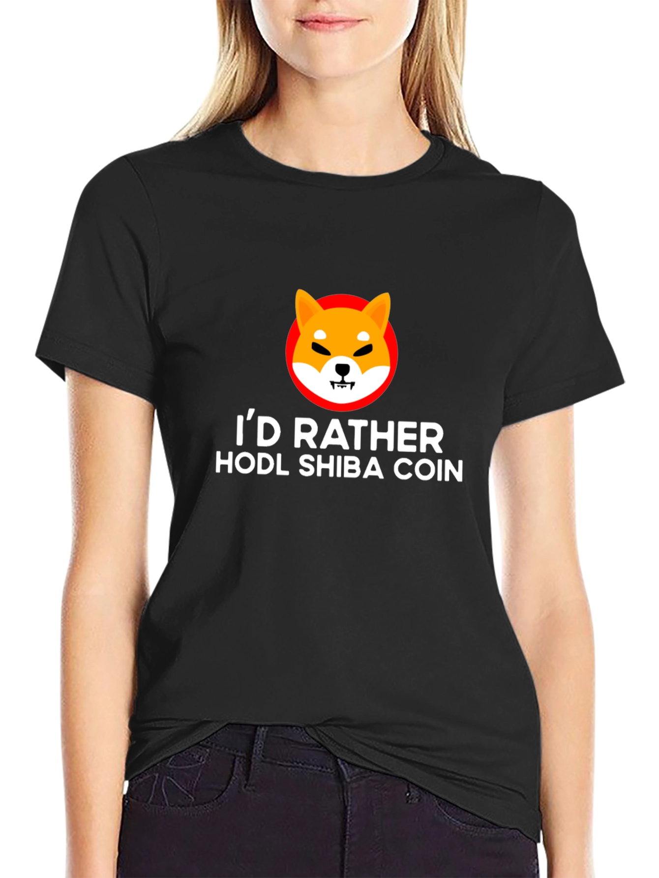 HODL Shiba Coin Black T-Shirt