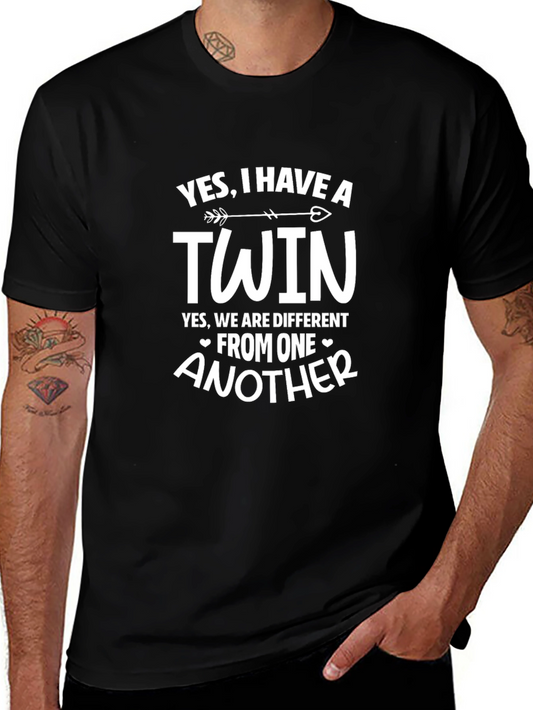 Yes I Have a Twin - Novelty Graphic T-Shirt