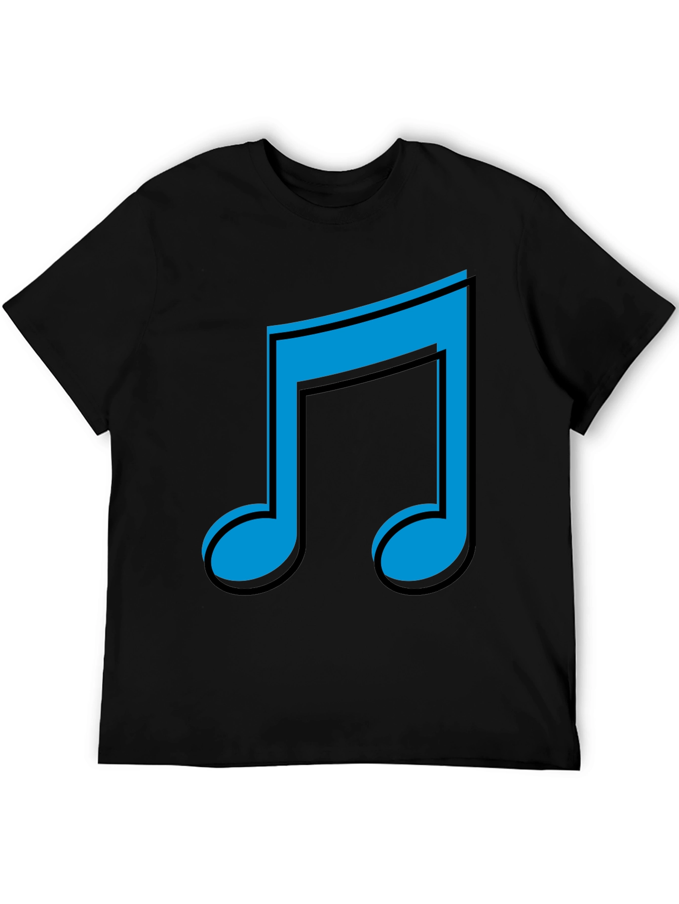 Musical Note Graphic T-Shirt - Black