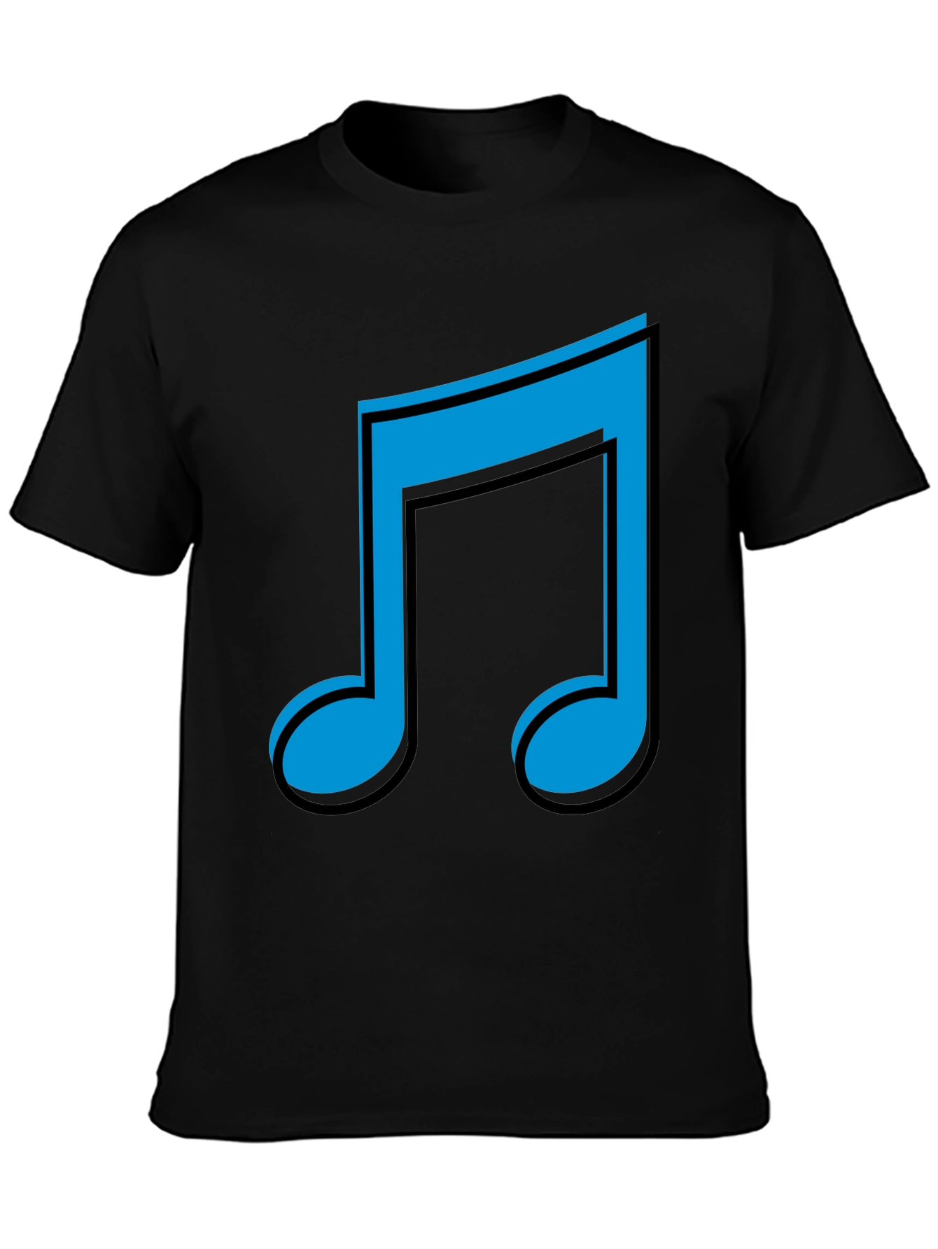 Musical Note Graphic T-Shirt - Black