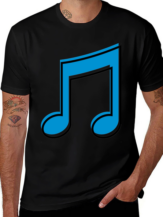 Musical Note Graphic T-Shirt - Black