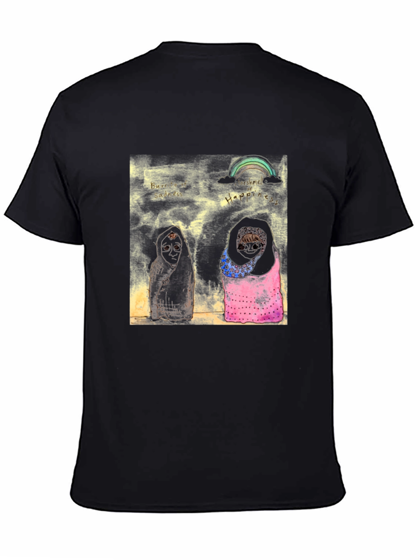 Unique Graphic Print Black T-Shirt