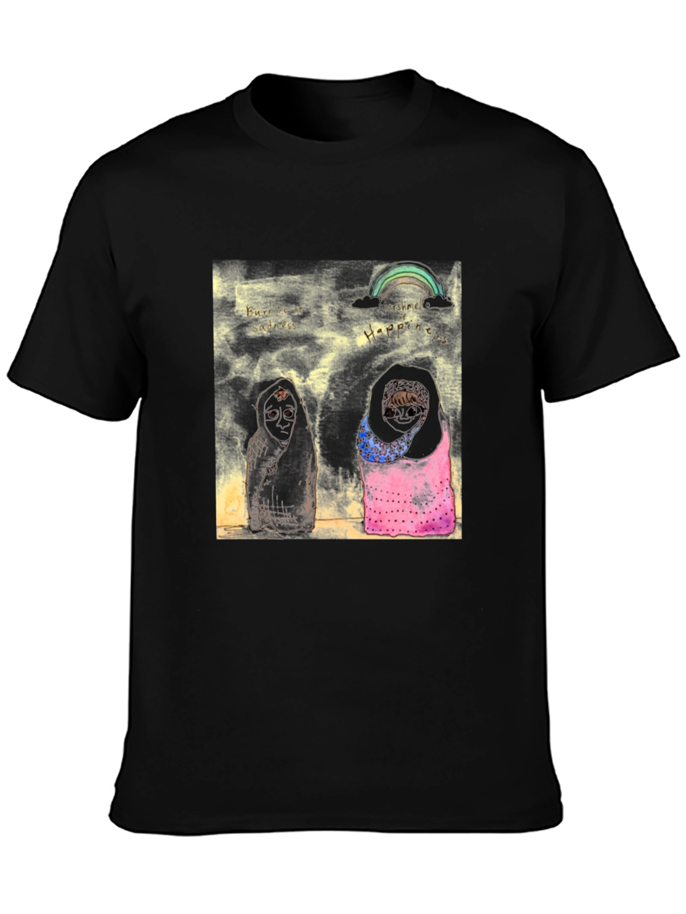 Unique Graphic Print Black T-Shirt