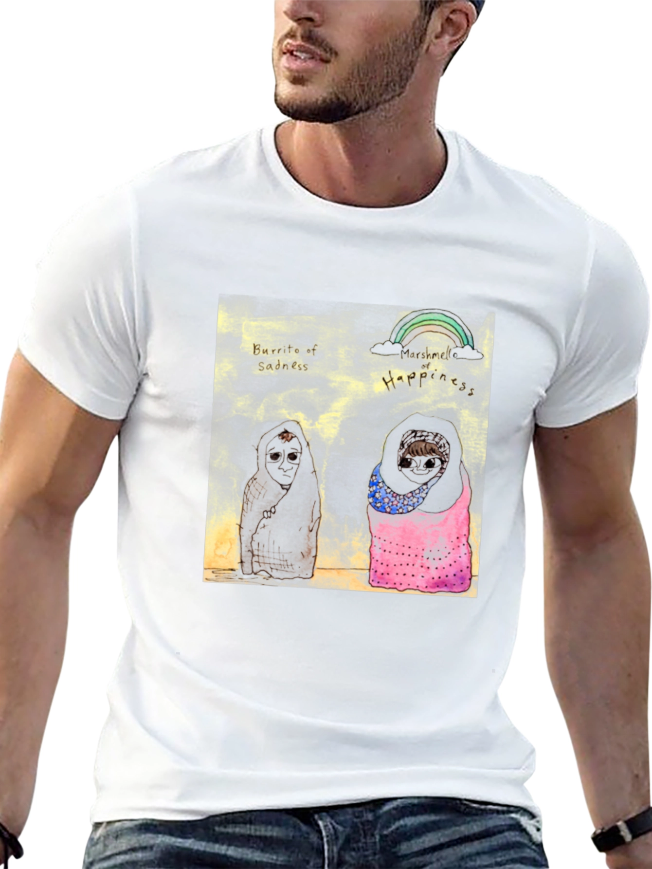 Unique Graphic Print Black T-Shirt
