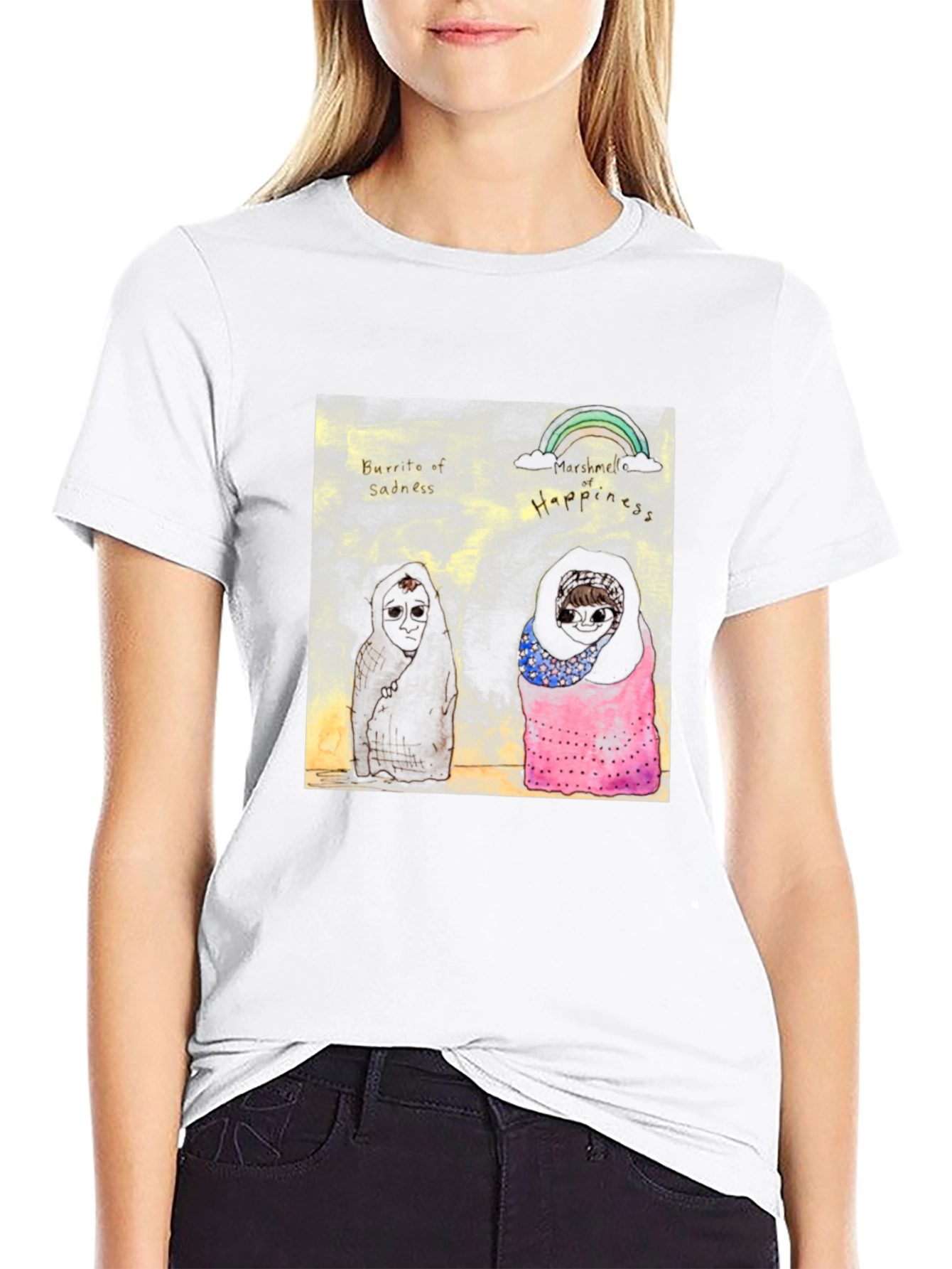 Unique Graphic Print Black T-Shirt