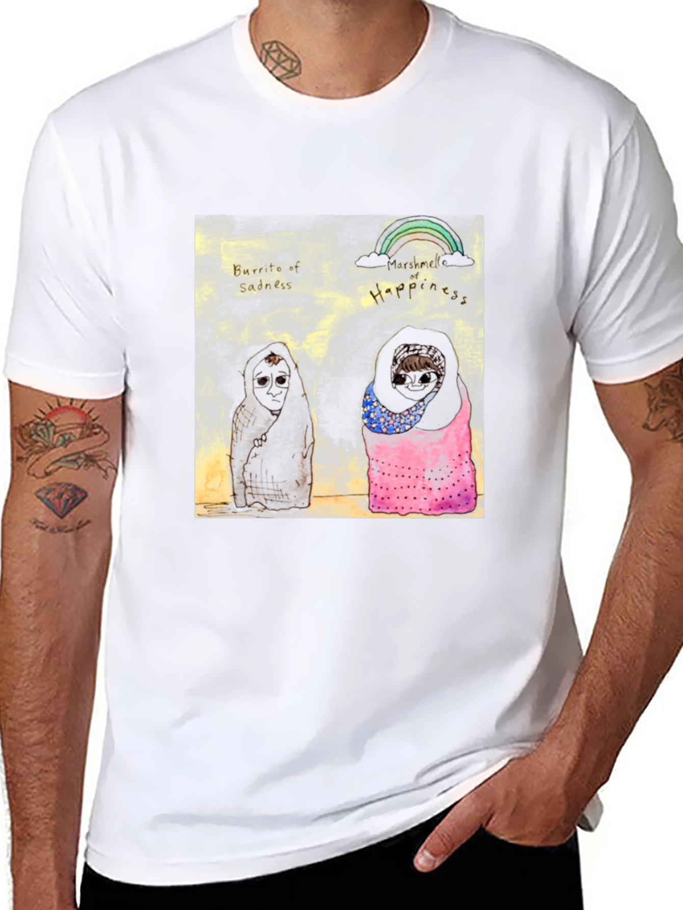 Unique Graphic Print Black T-Shirt