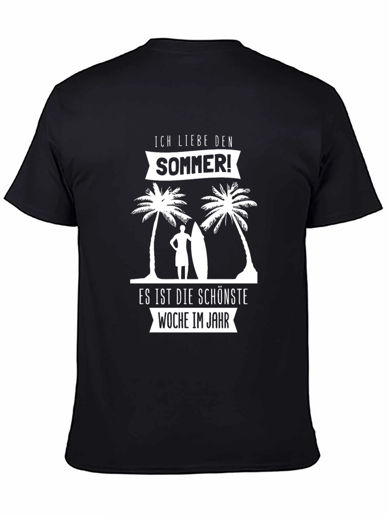 Ich Liebe Den Sommer Black Graphic Tee