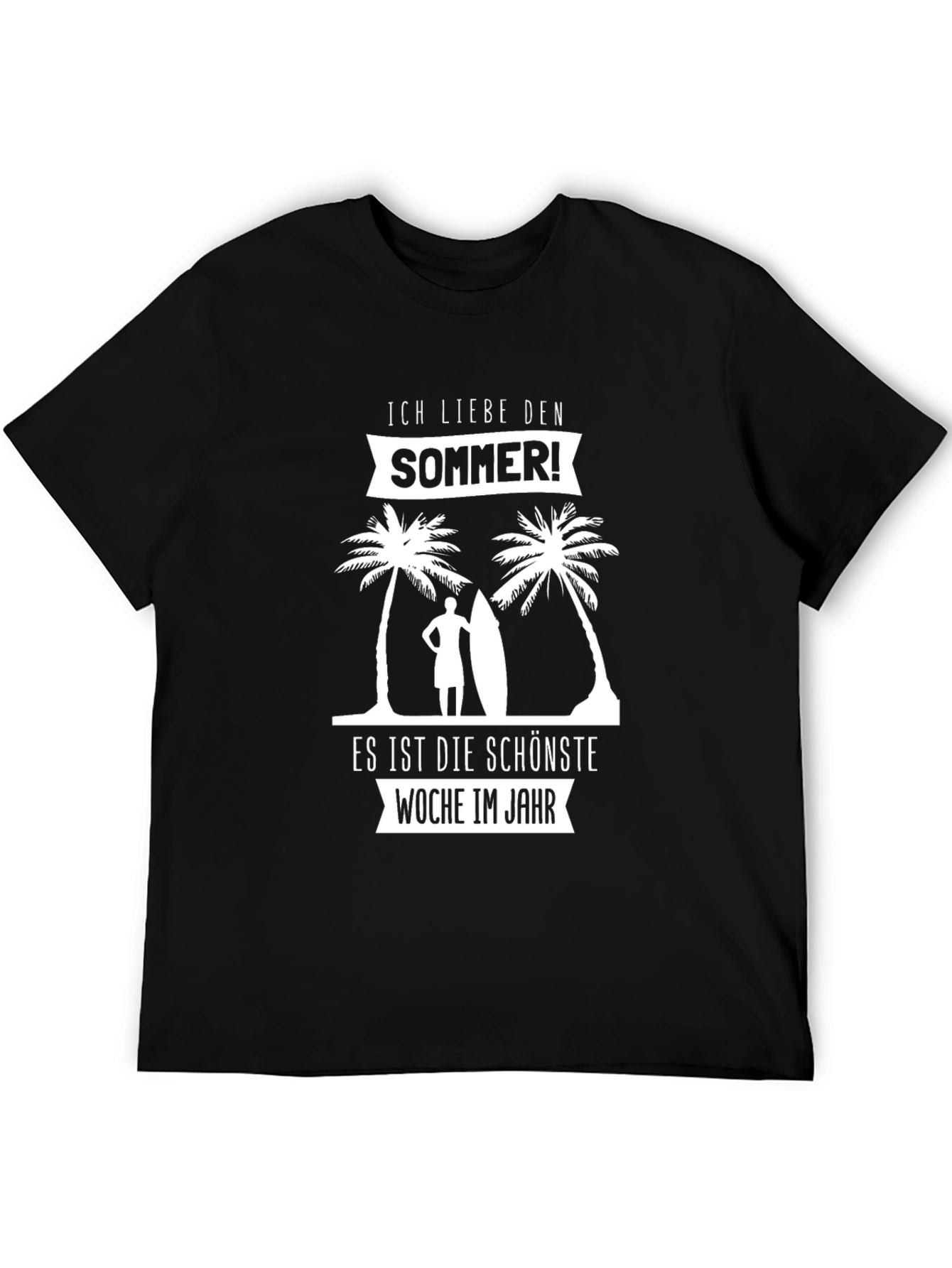 Ich Liebe Den Sommer Black Graphic Tee