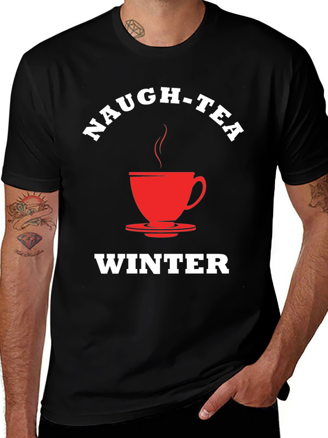 Naugh-Tea Winter T-Shirt - Festive Holiday Apparel