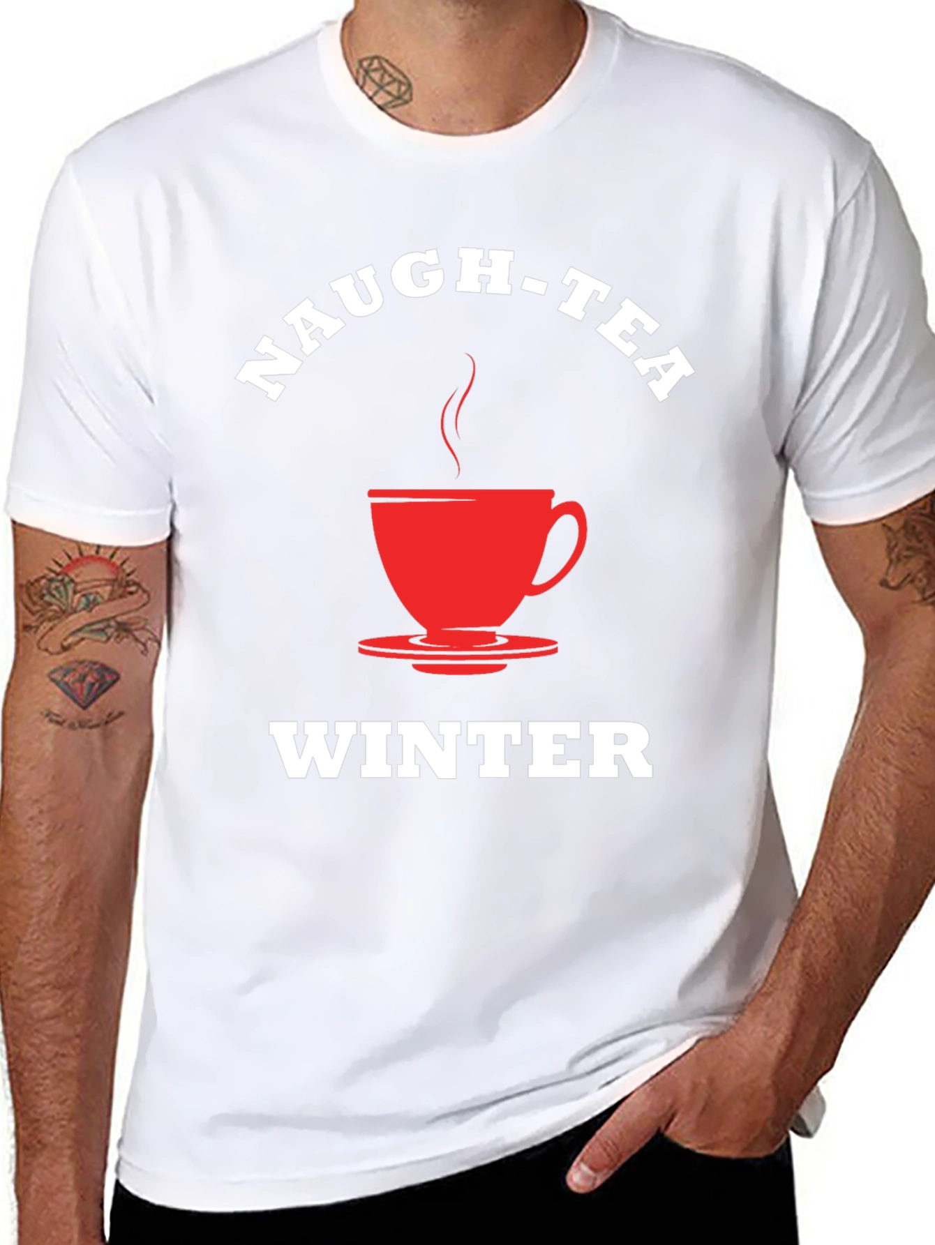 Naugh-Tea Winter T-Shirt - Festive Holiday Apparel