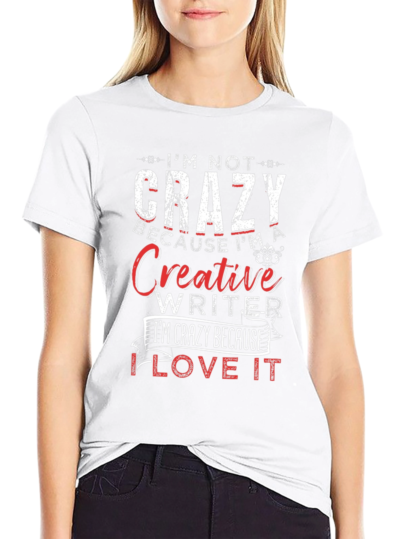 Crazy Creative Writer Graphic Tee - Black