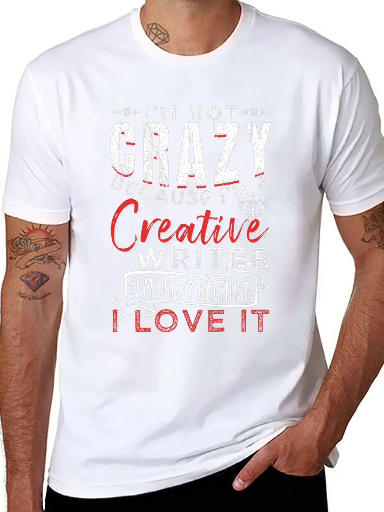 Crazy Creative Writer Graphic Tee - Black