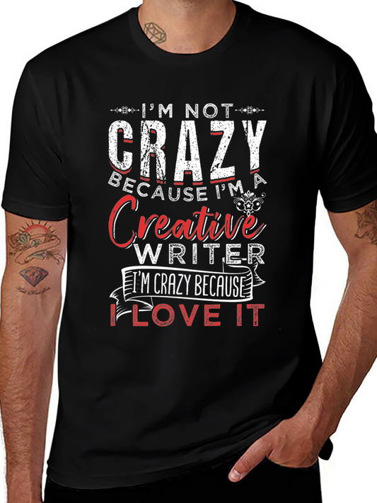 Crazy Creative Writer Graphic Tee - Black