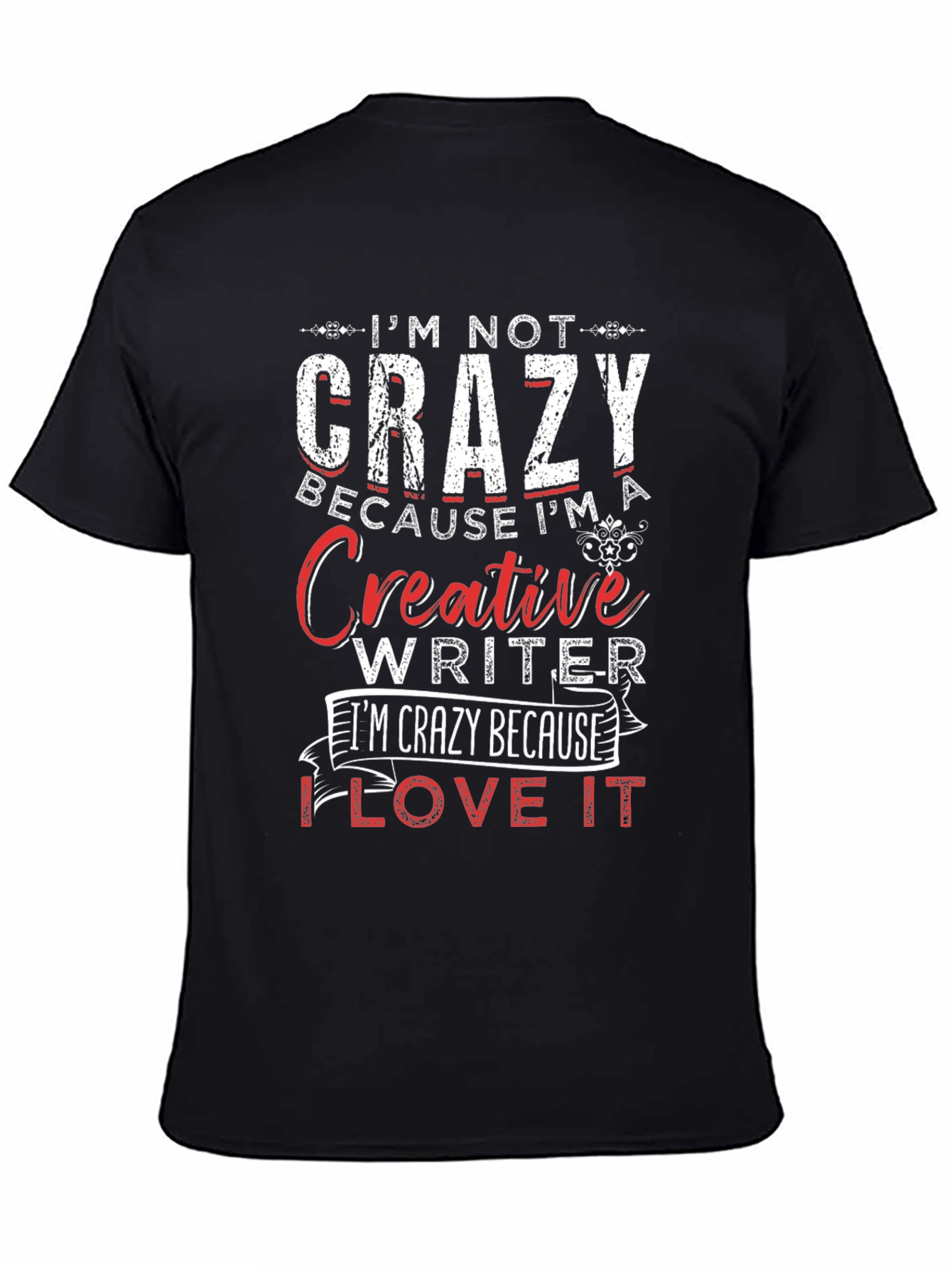 Crazy Creative Writer Graphic Tee - Black